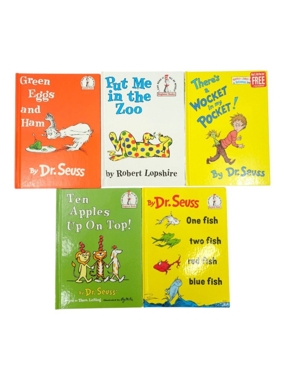 Dr Seuss Childrens Books Lot 5 Vintage I Can Read It All By Myself Beginner HC